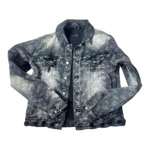 Women's Tulones Currency Collector Black‎ Denim Jacket Size Medium